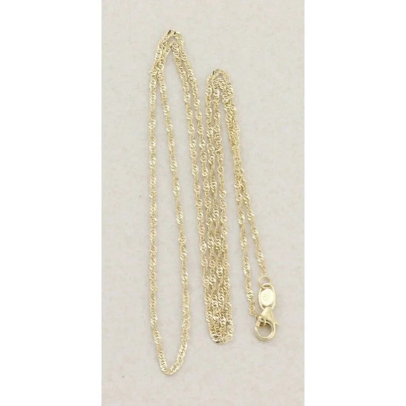 14k Yellow Gold Twist Chain Necklace 24" Chain - Picture 1 of 8